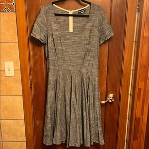 Nooworks Gray Pleated Fit and Flare Mini Dress